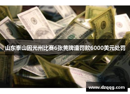 山东泰山因光州比赛6张黄牌遭罚款6000美元处罚